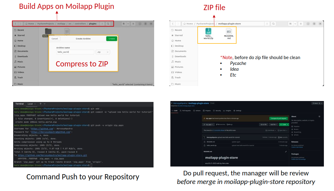 Pushing the project to the repository
